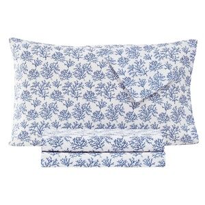 Sanders Coastal Printed Microfiber 4-Pc. Sheet Set, Queen - Blue Coral Reef